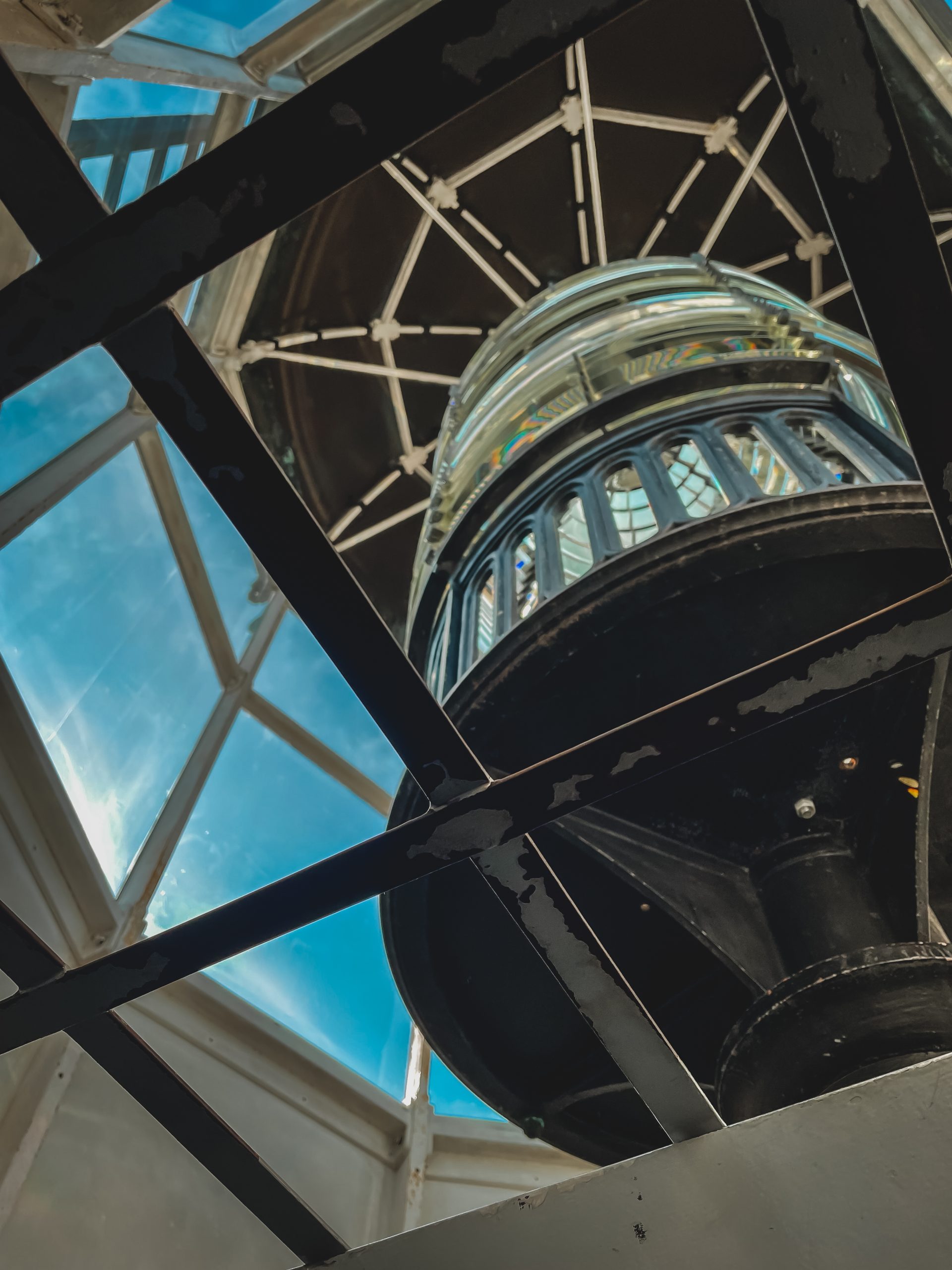 Looking up at the Lantern in the Lighthouse